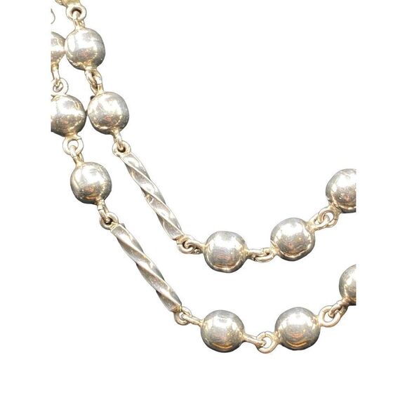 Vintage Traditional Mexican Wedding Necklace sterling  Silver 925 Metal Balls & - Picture 2 of 6